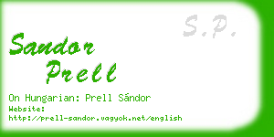 sandor prell business card